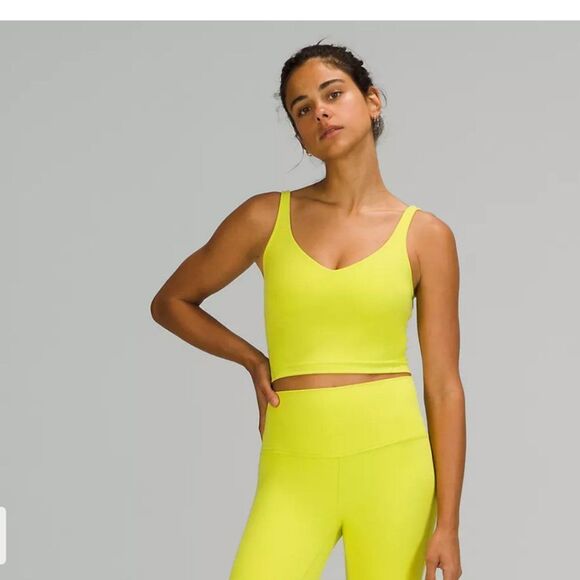 NWT Lululemon Align Nulu Crop Style Tank  YELLOW SERPENTINE Perfect! TANK SIZE 8 - Picture 4 of 7